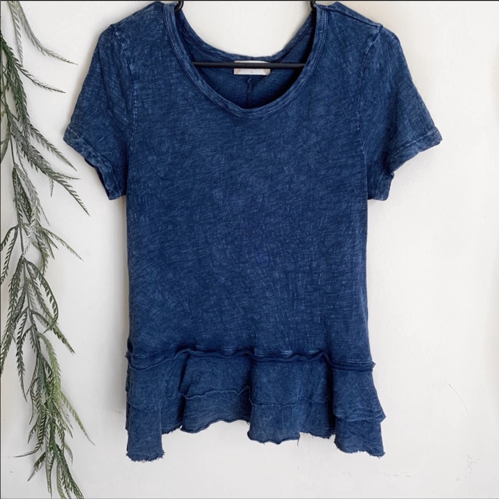 altar'd state blue ruffle top